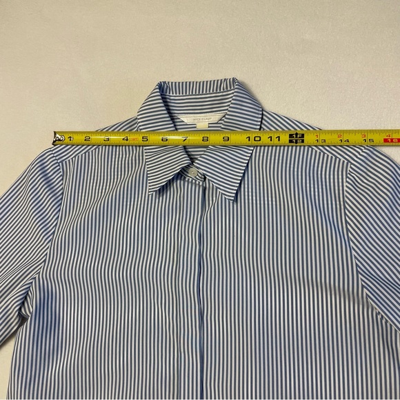 NICE CLAUP Striped Button-up Dress Shirt Light Blue White Made in Korea - Picture 13 of 16